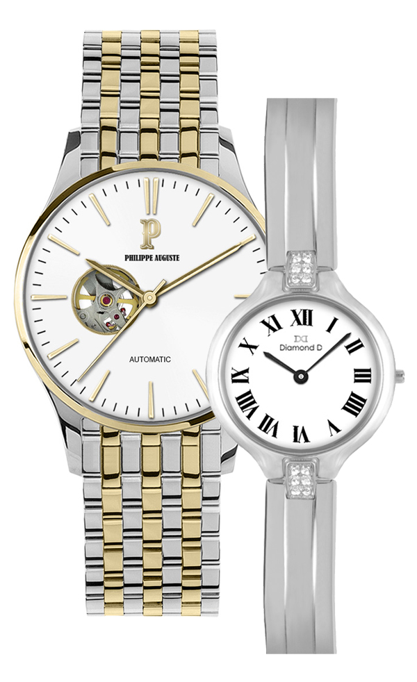Đồng hồ Philippe Auguste PA5003D + Diamond D DD6018A